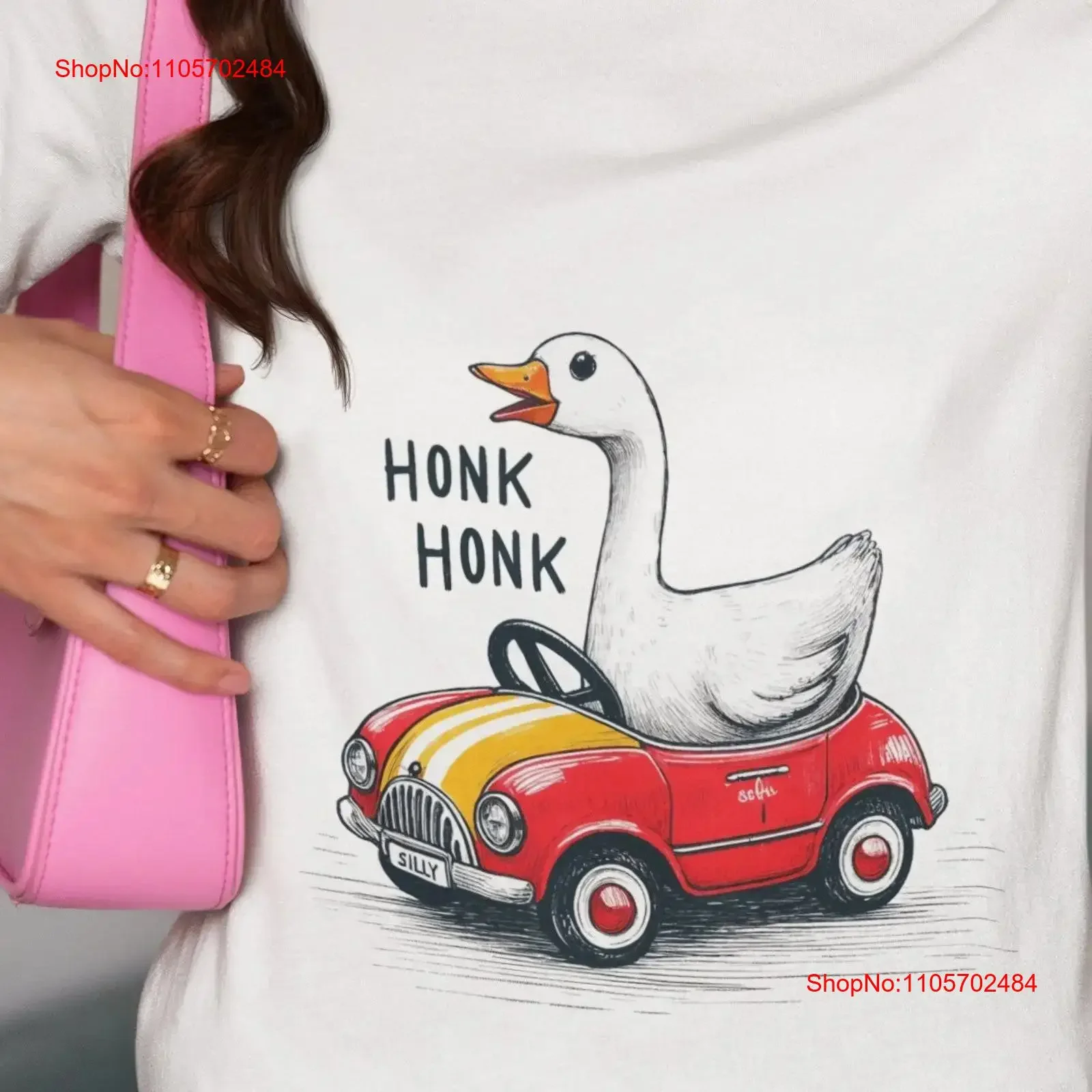 Funny Goose Driving Toy Car T Shirt Silly Honk Unique for Bird Lovers Animal Fans Enthusiasts vintage Washed Stylish