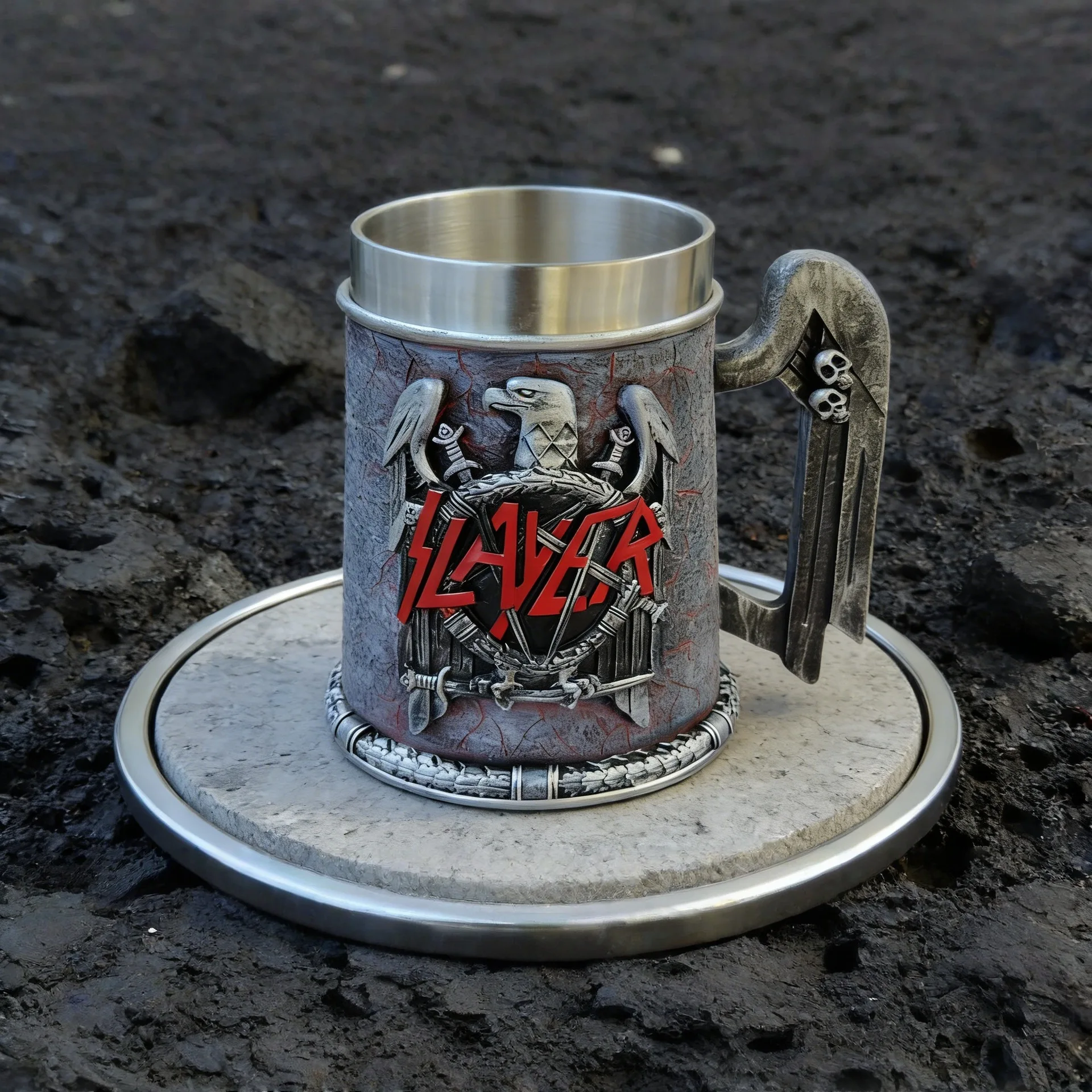 Norse Mythology Eagle Skull Beer Mug 600ml Resin Stainless Steel Insert Stein Tankard Drinkware Coffee Cups Gift Bar Decoration