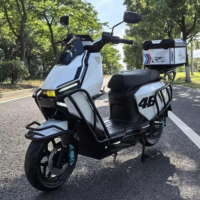 SXLL 2026 New 1200W Brand Motor Electric Scooter 150kg Capacity Full Suspension for Connectivity Orange White Aluminum Alloy