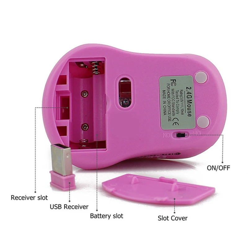 2.4G Wireless Computer Mouse Ergonomic Silent Creative Mause Hallo Kitty Cute Mice Girl Pink Gift For Laptop PC MAC Computer