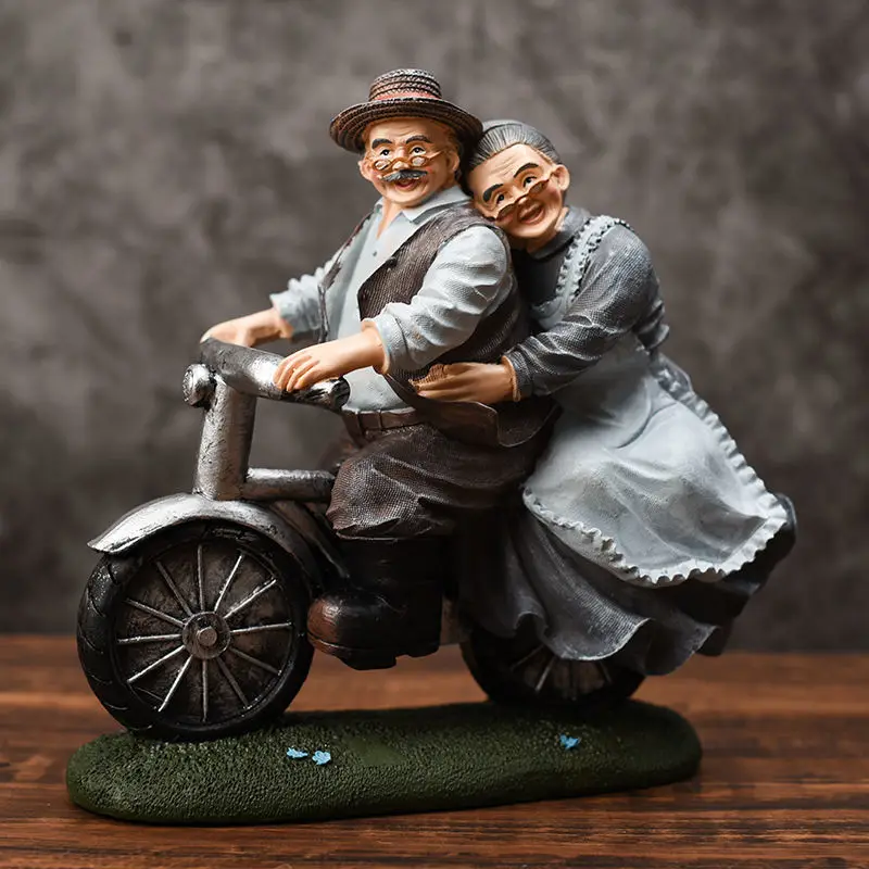 Imagem -02 - Figuras de Resina Miniatura para Decoração Enfeites Acessórios Casais Amantes Avó Avós Casamento Lembrança Presentes