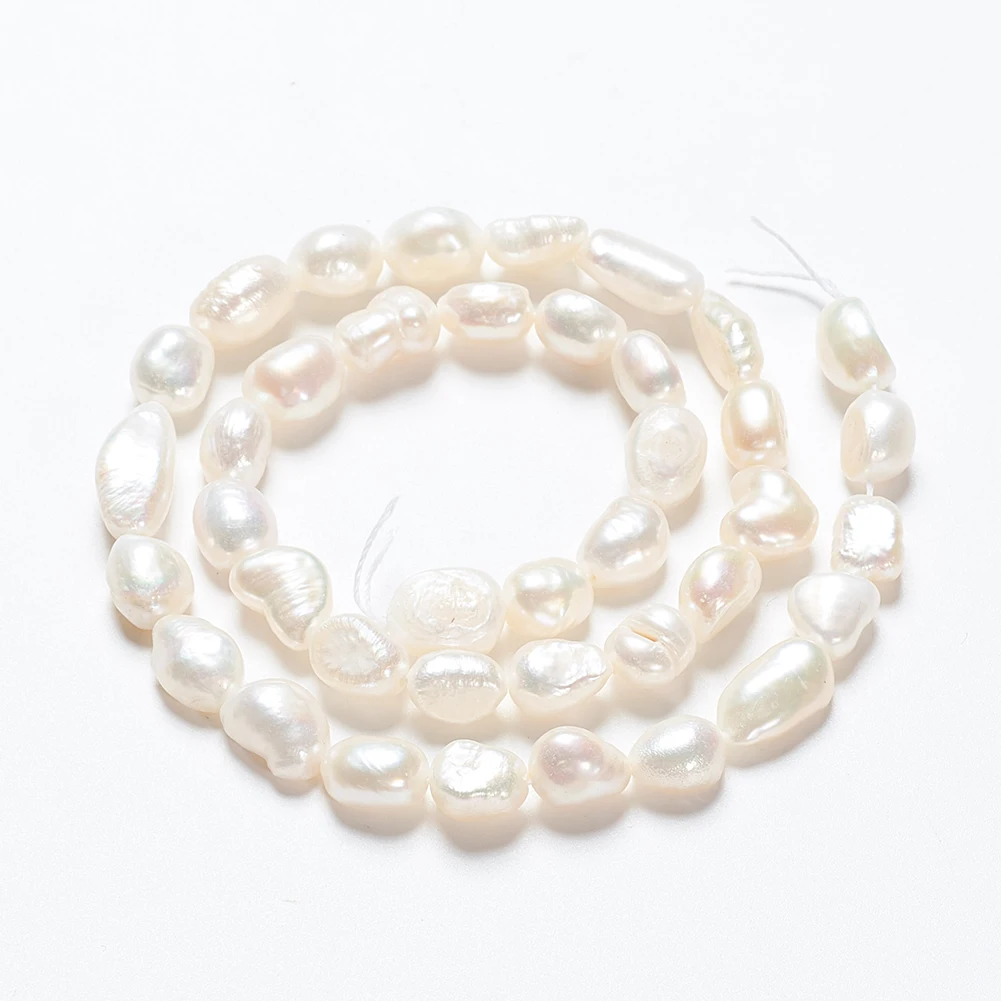 5 Strand Natural Cultured Freshwater Pearl Beads Irregular Oval Shape Loose Beads for Jewelry Making DIY Bracelet Necklace