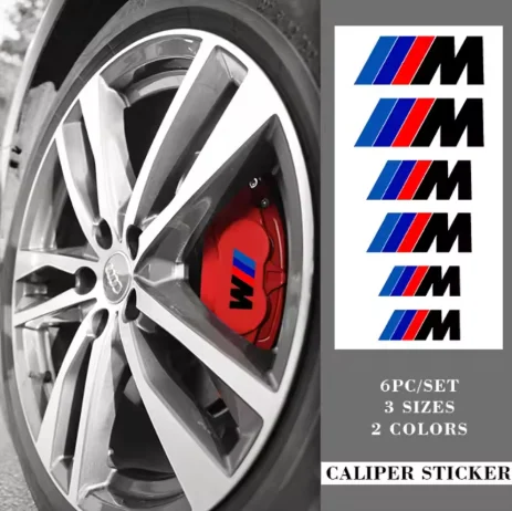 6 pegatinas para pinzas de freno de coche, calcomanías para cubo de rueda para BMW M Performance E36 E60 E90 X2 X1 X3 X5 E46 E39 E70 M3 M5 M6 G20 G30 E93 Z3 Z4 M