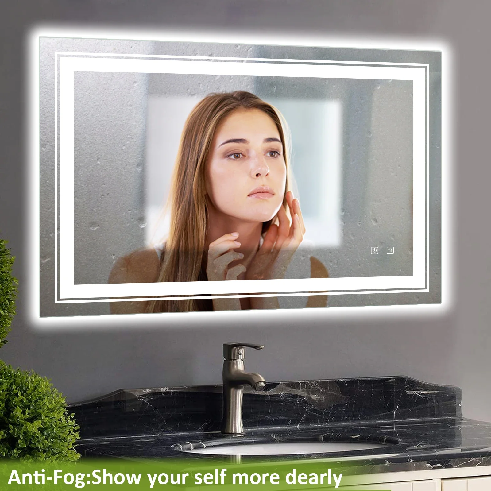 Led Smart Bathroom Mirror / Anti Fog Mirror for Shower  Wall Bathroom Illuminated Miroir LED  Mirror