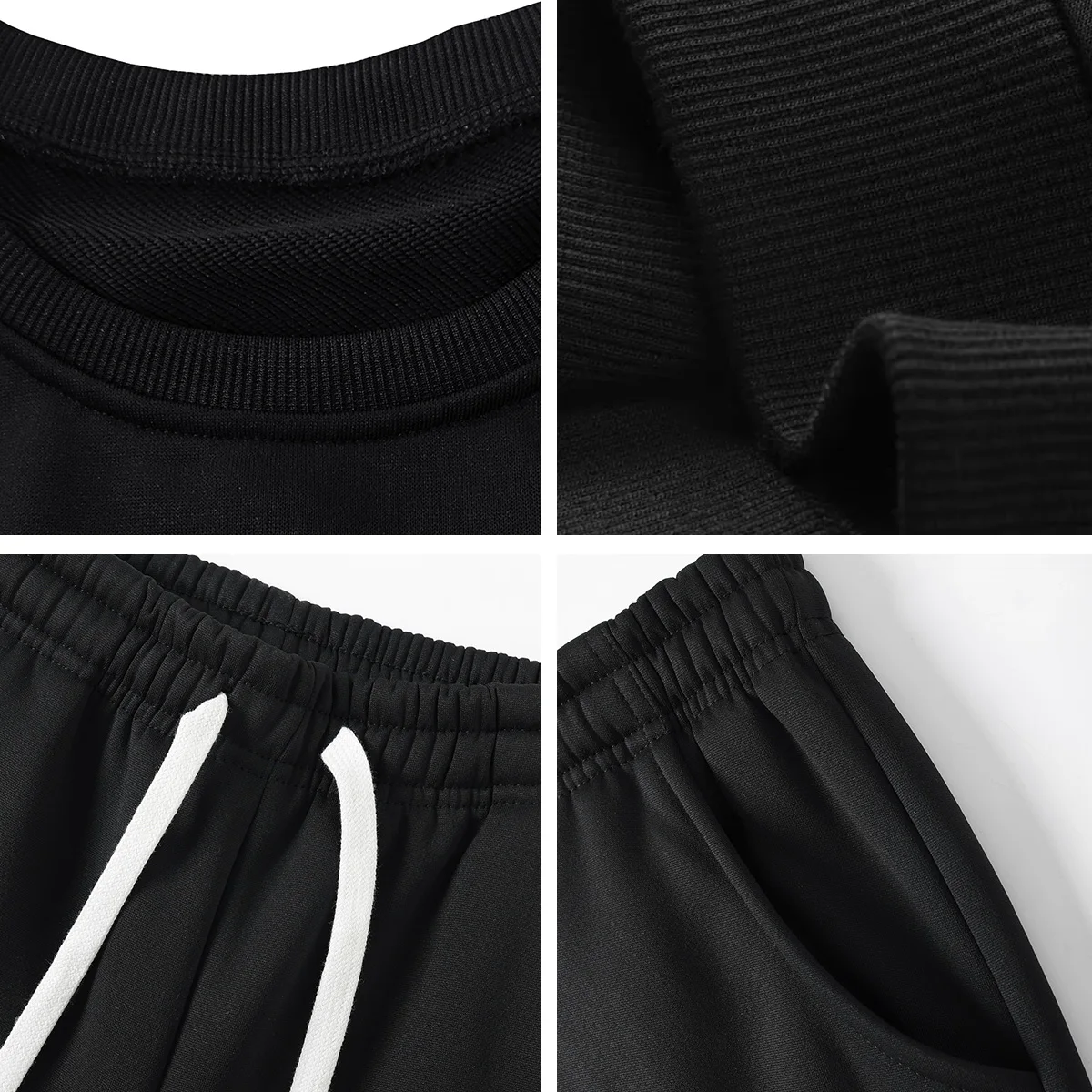 メンズ秋冬プリントパーカーセット、ゆったり快適、ショッピング、旅行、普段使いに最適