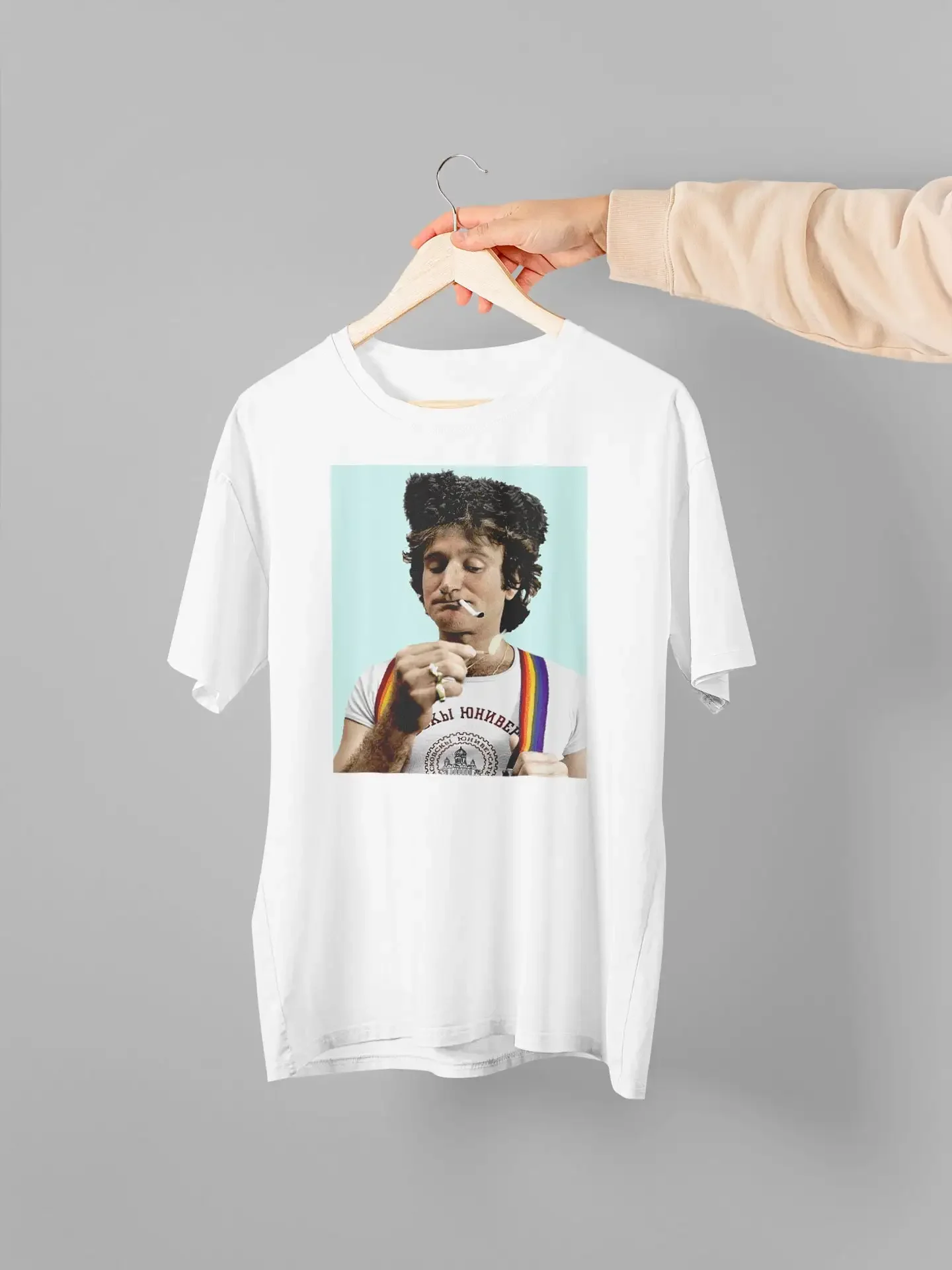 Best Selling Robin Williams Vintage Retro Mork Mindy comedy nanu Heavy Cotton Men's T Shirt Size Usa