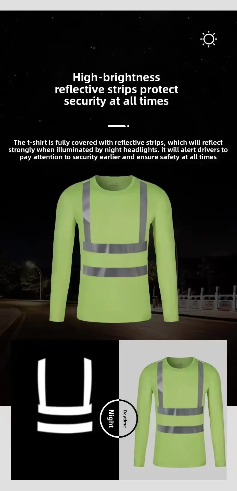 2026 Outdoor-Hemd Fluoreszierendes Hochsichtbares Sicherheits-Arbeitshemd Atmungsaktives Sommer-Arbeits-T-Shirt Reflektierende Weste Schnelltrocknend – Detail 4