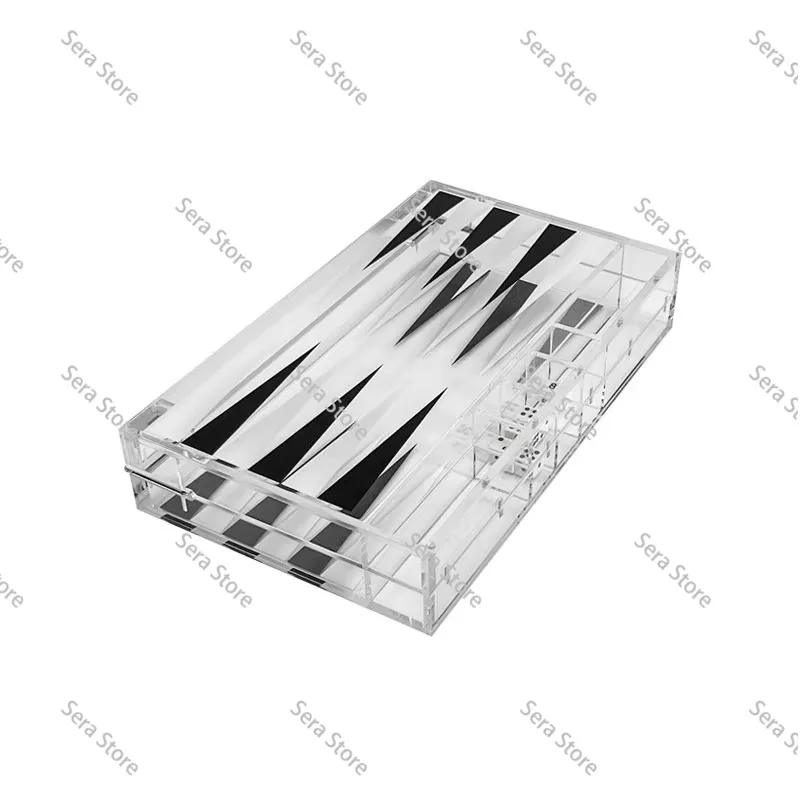 Light Luxury Acrylic Backgammon Magnetic Folding Chessboard Land Chess Board Game Storage Chess Box Educational Toys
