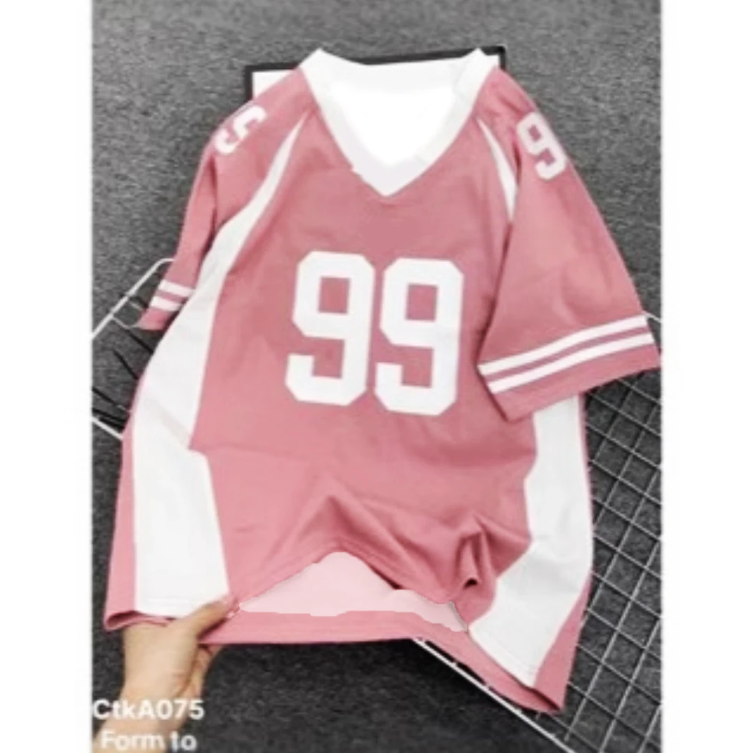 

Plus Size Women's T-shirt Summer V-neck Fashion Short Sleeve Sports Style Top Polyester Breathable Street Fashion Loose Top