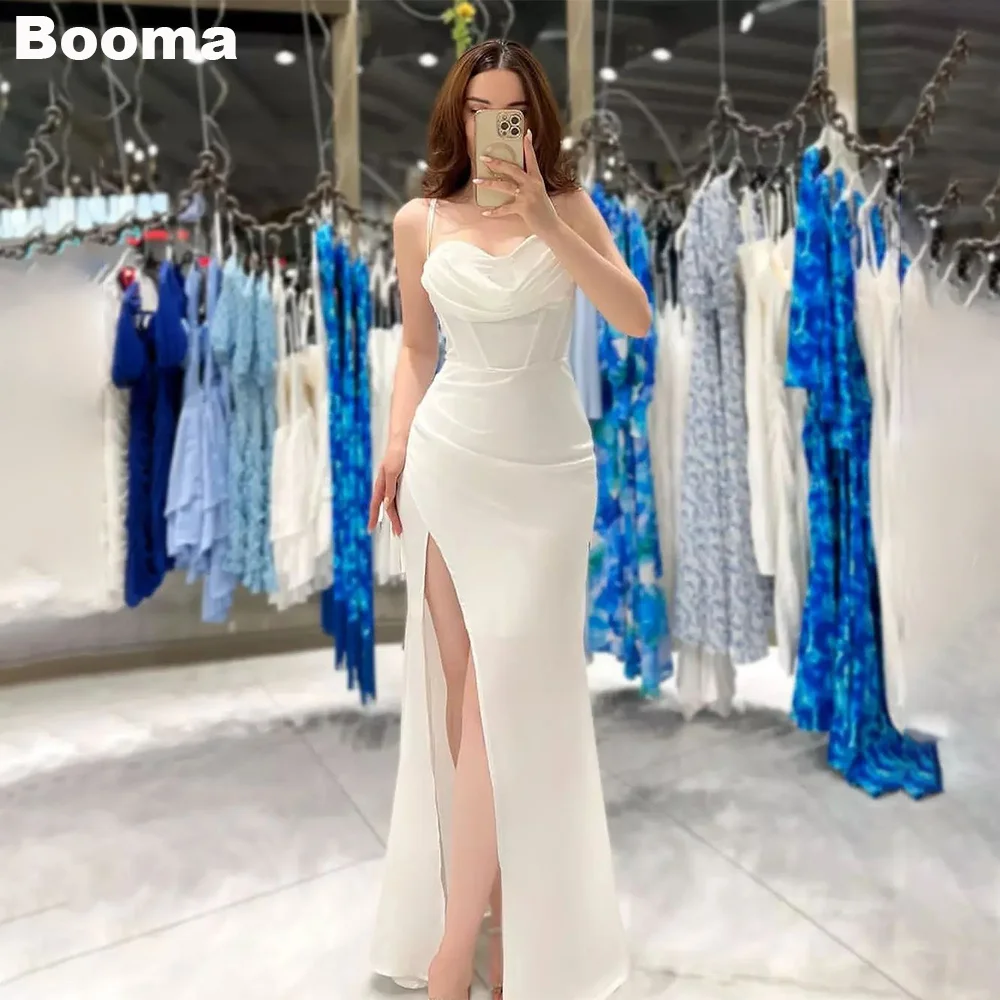 

Booma Simple Mermiad Wedding Party Dresses for Women Sweetheart Sleeveless High Side Slit Bridesmaid Dress Sexy Evening Gowns