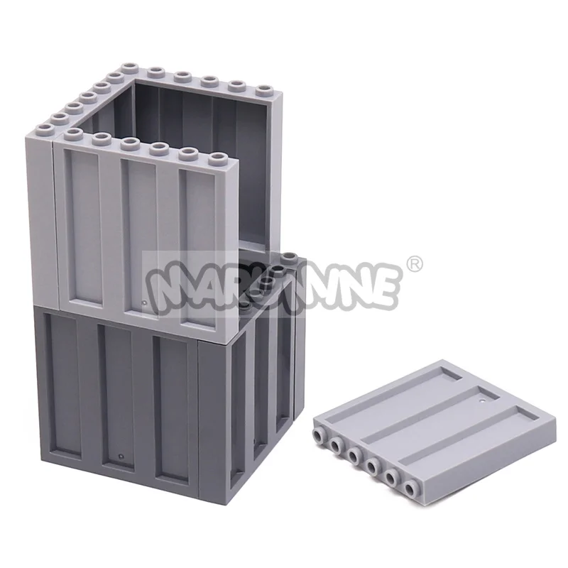 Marumine 30 peças 23405 painel 1x6x5 placa ondulada moc modelo kit recipiente acessórios de pista de carro peças de ideia de tijolos de construção