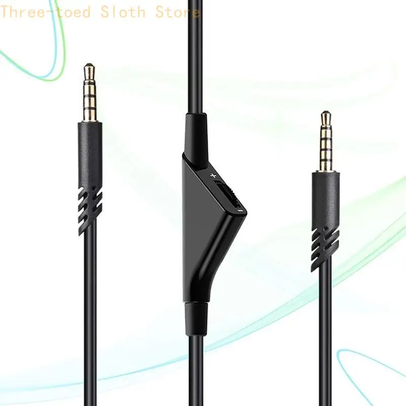 سلك امتداد كابل سماعة الرأس مع التحكم في مستوى مستوى البكم ينطبق على A10 A40 A40TR Gaming Headsets E74A