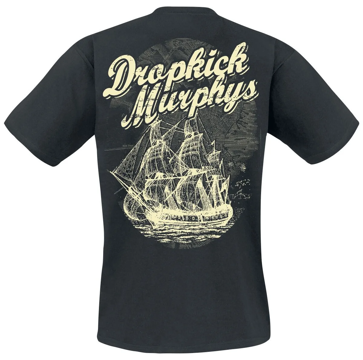Dropkick Murphys Vintage Ship T-shirt Nautical Punk Print Casual Cotton Tee Unisex Streetwear Black Top