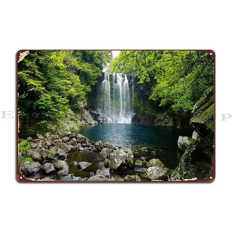 

Waterfall In Forest Nature Metal Plaque Poster Bar Club Party Club Printed Cinema Tin Sign Poster