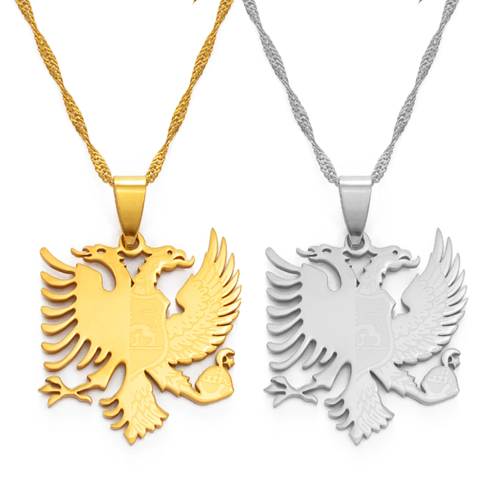 Anniyo Montenegro and Albania Eagle Pendant Necklaces Jewelry #148521