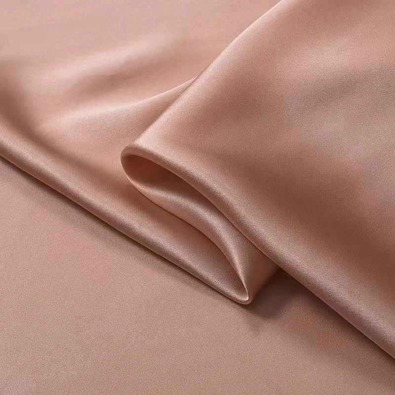 HYSK 100% Pure Silk Satin Fabric Natural Brown caramel army green Organic Genuine charmeuse Duchess by Meter for gown pajamas