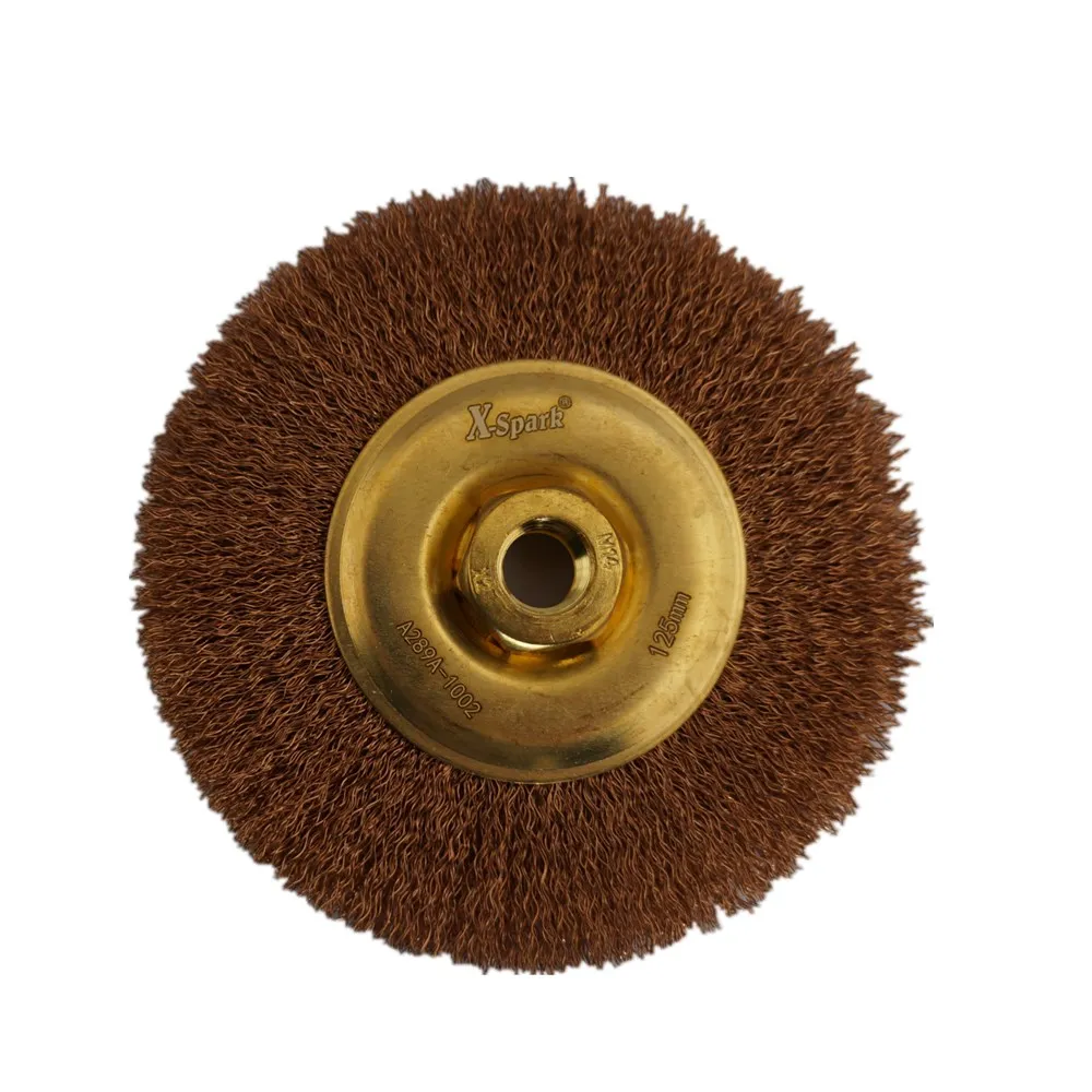 X-SPARK 125*15mm Non-Sparking Phosphor Copper Alloy Wheel Brush | Explosion-Proof Cleaning Brush