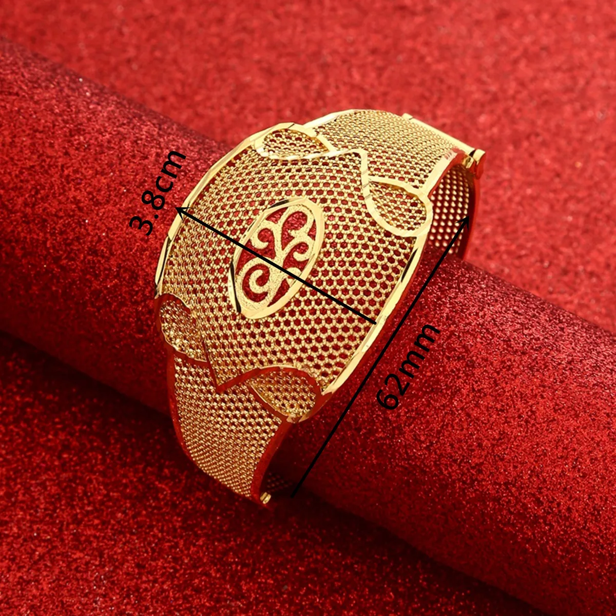 Dubai African Cuff Square Bracelet, Gold Jewelry, Bracelet, Adjustable Indian Bridal Party