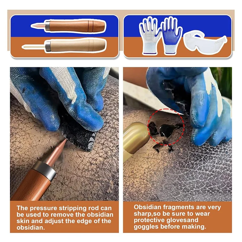 

GTBL Медный молоток Набор для вязания — полный набор инструментов из обсидиана для изготовления на открытом воздухе для начинающих