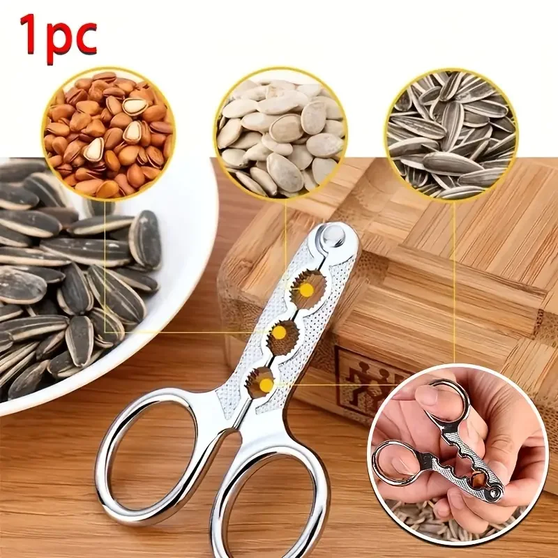 1/2PCS Melon Seed Plier Stainless Steel Nutcracker Scissor Nut Cracker Walnut Pine Sheller Opener Household Kitchen Tools