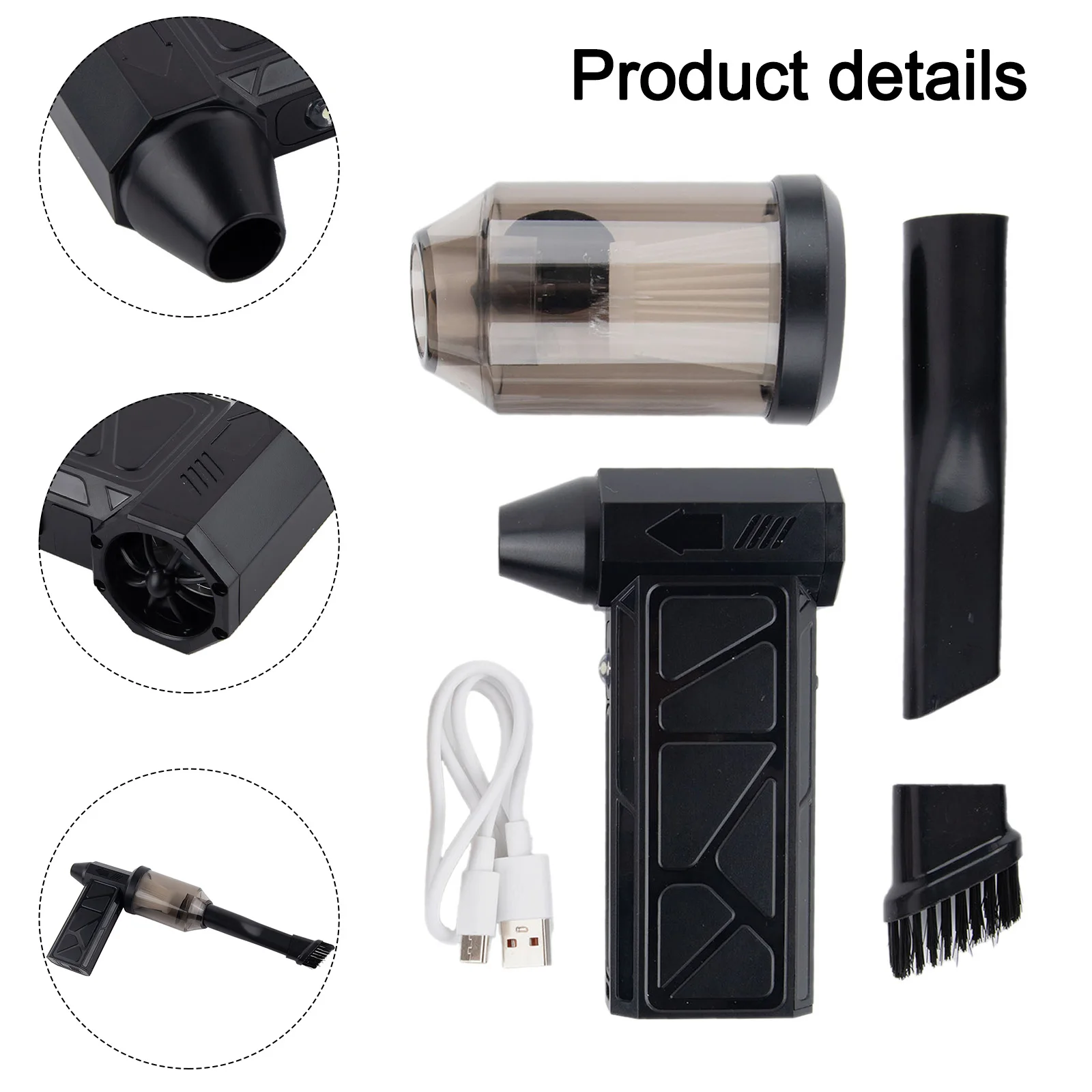 

Black Portable Handheld Fan Efficient Charging Tool Fan Motor Compact Design Long Battery Life Multiple Uses Efficient Charging