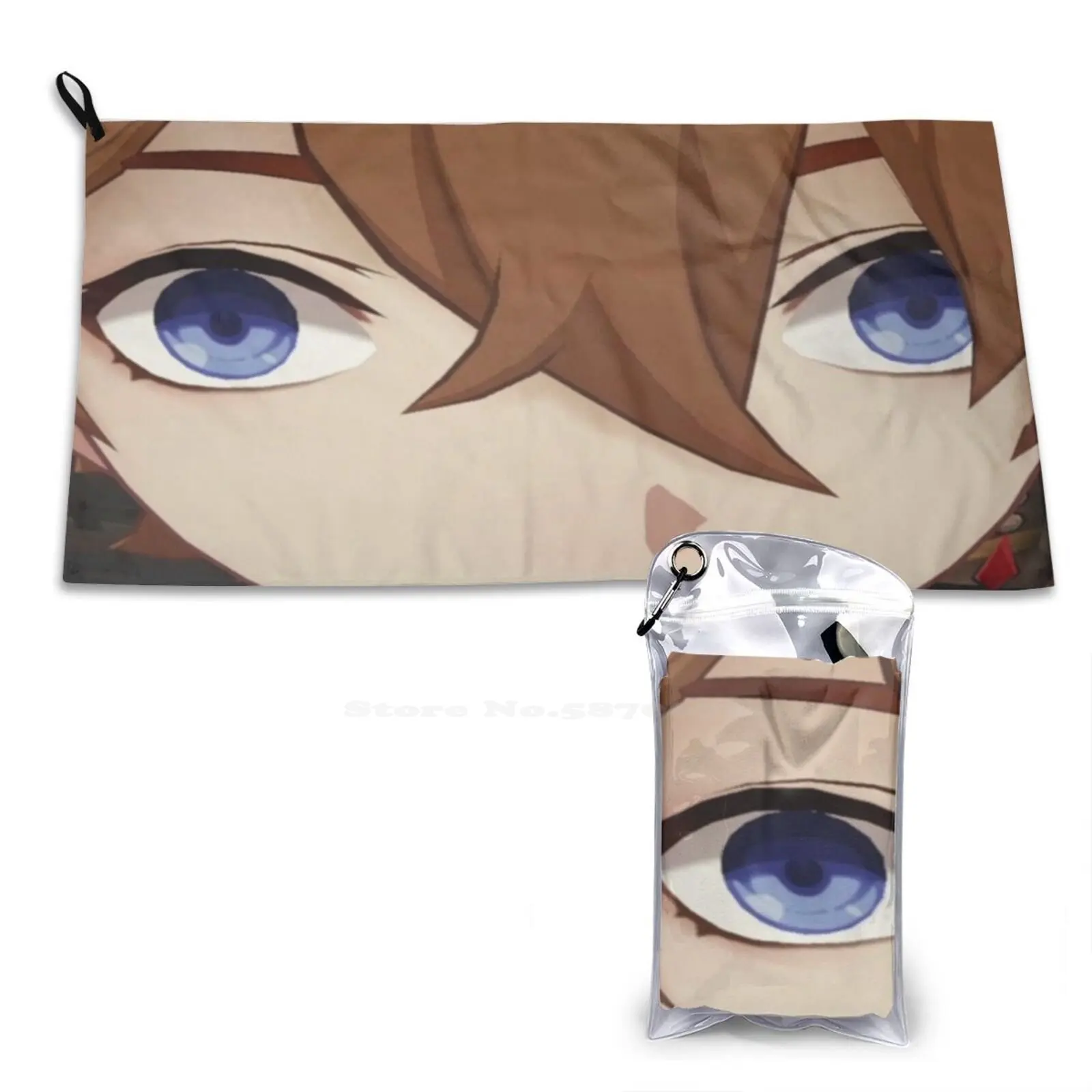 Childe Genshin Impact Soft Towel Quick Dry Beach Towel Chile Tartaglia Genshin Impact Gacha Mihoyo Insane Face Eyes Funny Meme