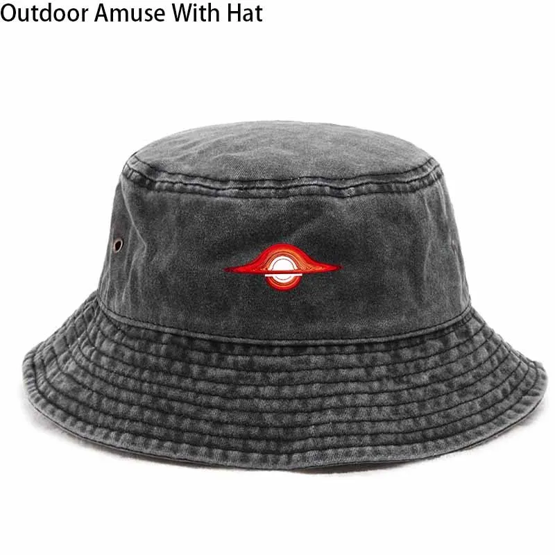 Streetwear for SATURN Bucket Hat - Orange-Red for SATURN Pattern, Winter/Summer Outdoor Suitable for Daily Outings, Events, Grad view 3