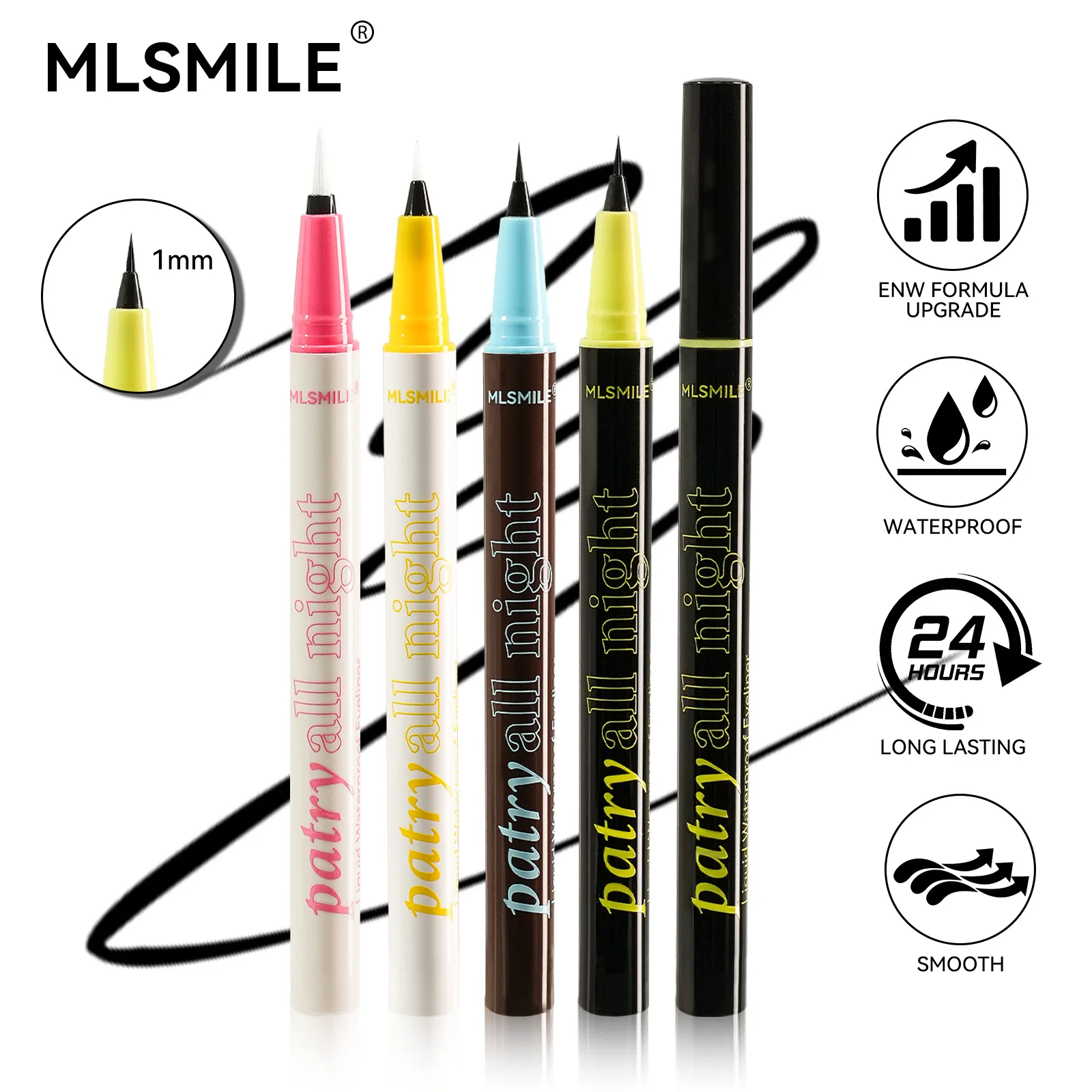 4 Color 0.01mm Ultra-fine Liquid Eyeliner Pencil Professional Waterproof And Sweat-proof Long-lasting Hard-tipped Gel Eyeliner