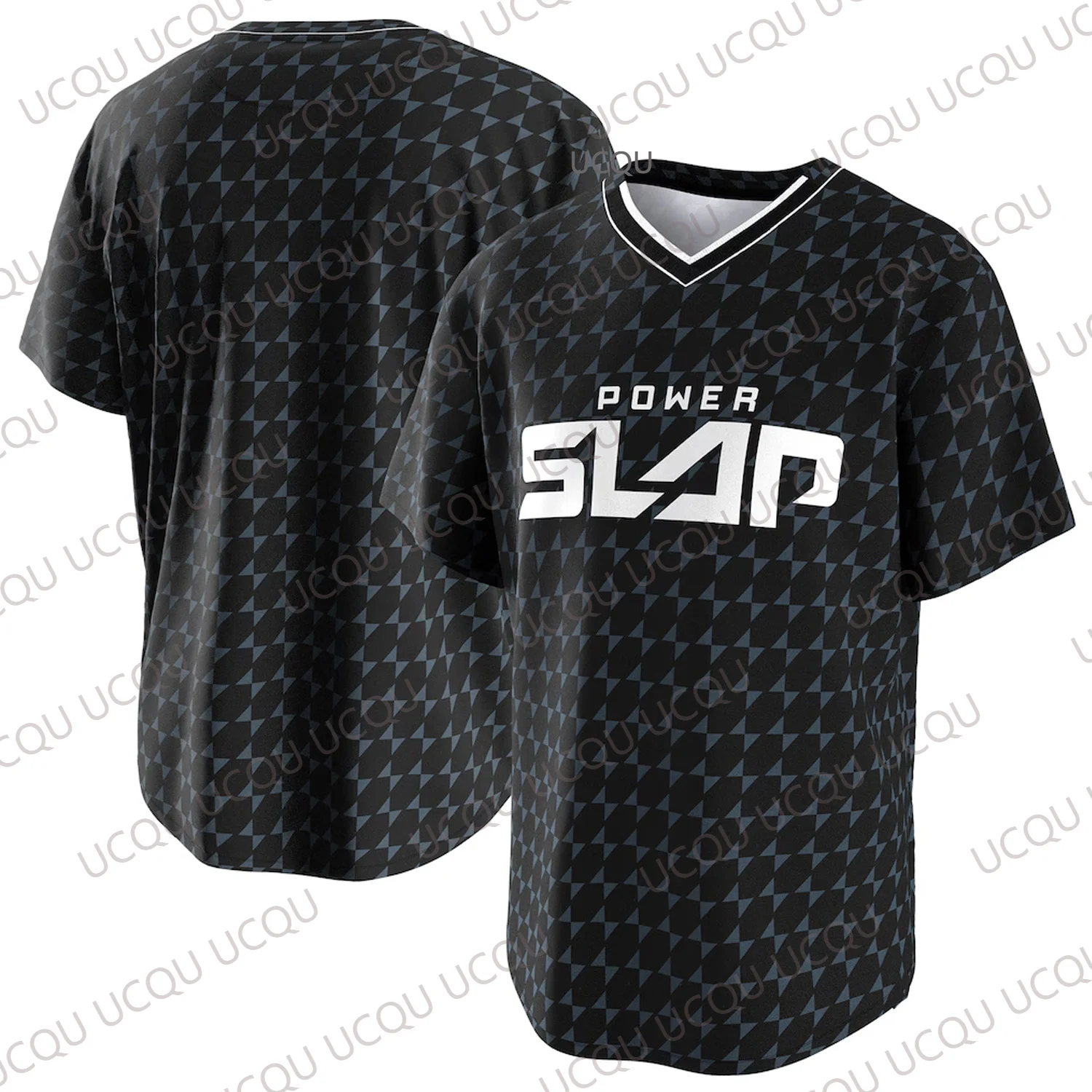 2026 Power Slap Fight Night Replica V Neck Jersey Royal Blue Mens Short Sleeve Combat Sports Fan Shirt Casual Streetwear Top