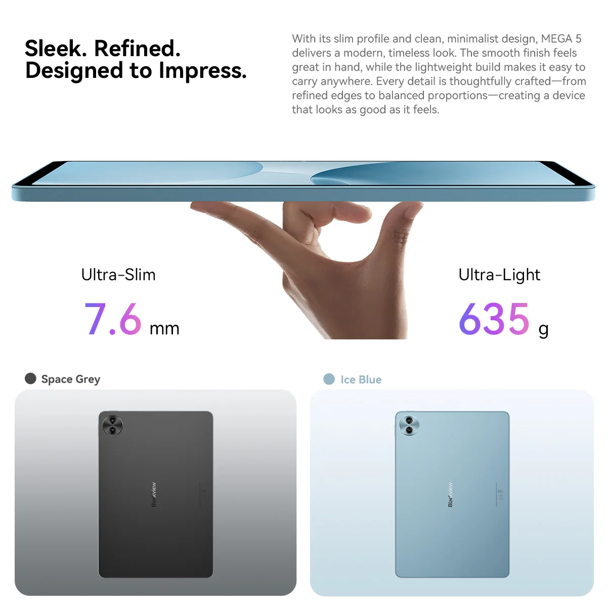 【Estreno mundial】Tableta Blackview MEGA 5 AI de 12.2 pulgadas con pantalla 2.4K a 120Hz, 12GB de RAM, 256GB de almacenamiento, batería de 10000mAh, carga de 55W, 4G, Android 16, tipo PC Pad ﻿ 7