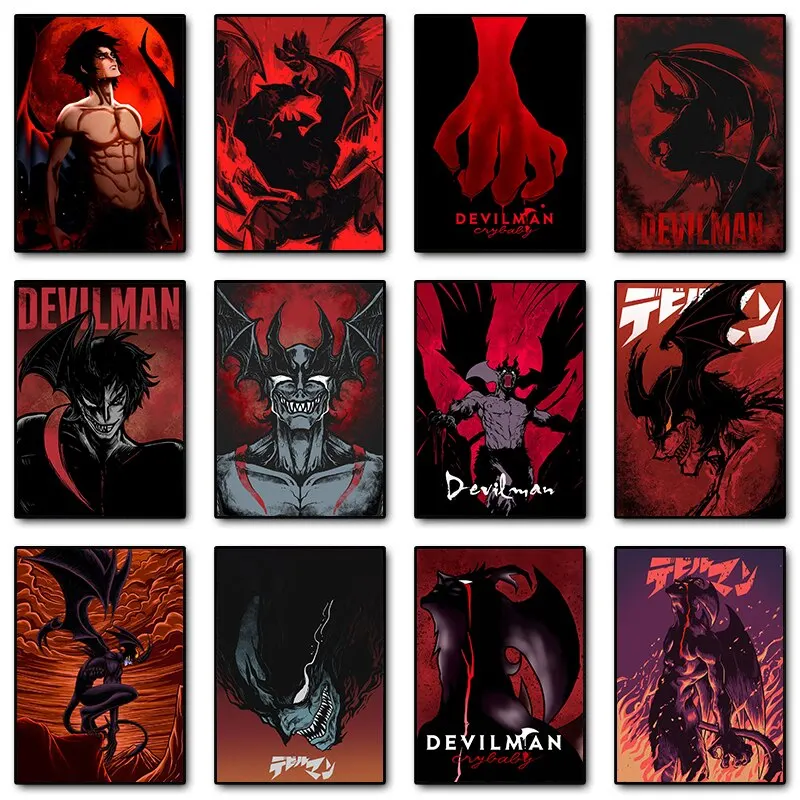 Anime Devilman Crybaby Canvas Posters Devil Man HD Print Comic Artwork Ideal for Living Room Home Decoration