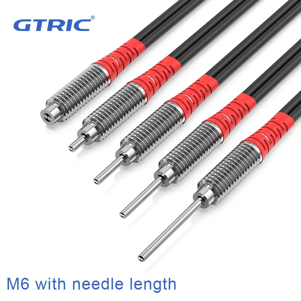 GTRIC Fiber Optic Sensor Diffuse Reflection M6 5/10mm Needle Length  Coaxial Non-coaxial Diffusion Photoelectric Optical Sensor