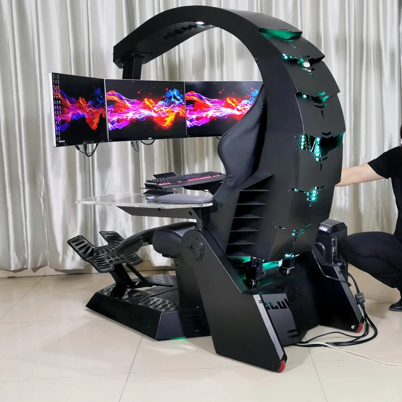 Kursi PC Veryon zero gravity recline J20 Veryon PC dengan panas dan pijat as kokpit predator melalui INGREM