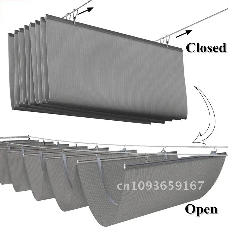 Sun Telescopic Wave White Shade Net Installation Accessories Pavilion Outdoor Shade Sail Net Pool Awning Shading Canopy Swimming