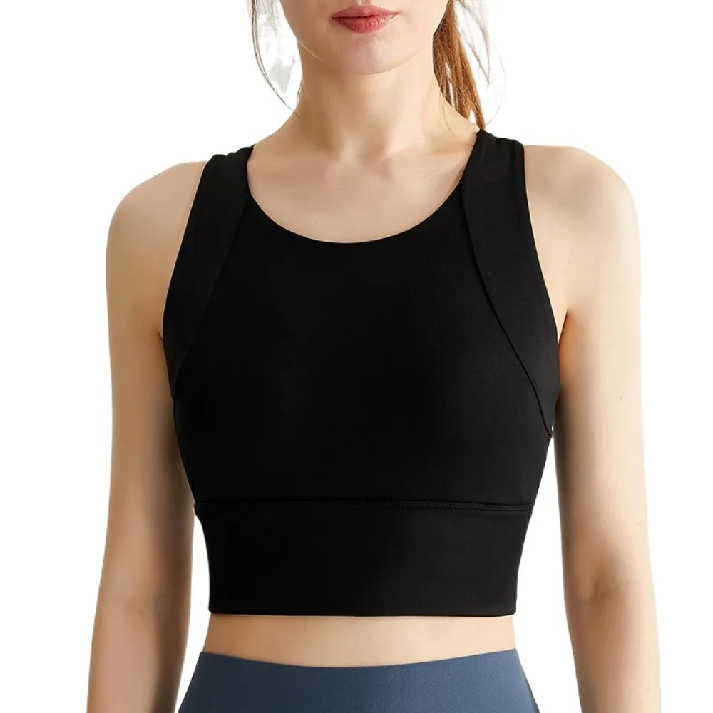 

High Impact Elastic Sports Bra Paded Stretch Training Fitness Bra Shock-absorbing Push-up Pad Underwear Fitness Training