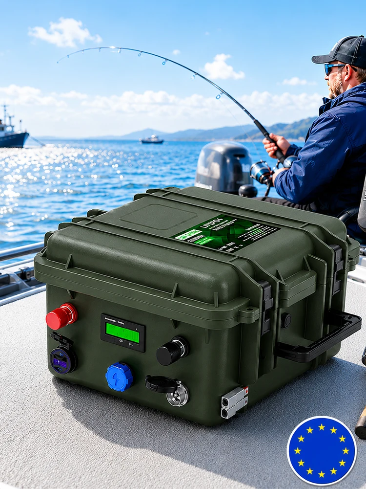 LiFePO4 12V Batterie 100Ah 140Ah 200Ah 1792Wh 24V LFP Batteriepack Tragbar USB QC PD 6000+ Zyklen Bluetooth BMS 100% Grade A IP65 Für 12,8V Angelboot Trolling-Motor Lithium-Batterien EU-Lager