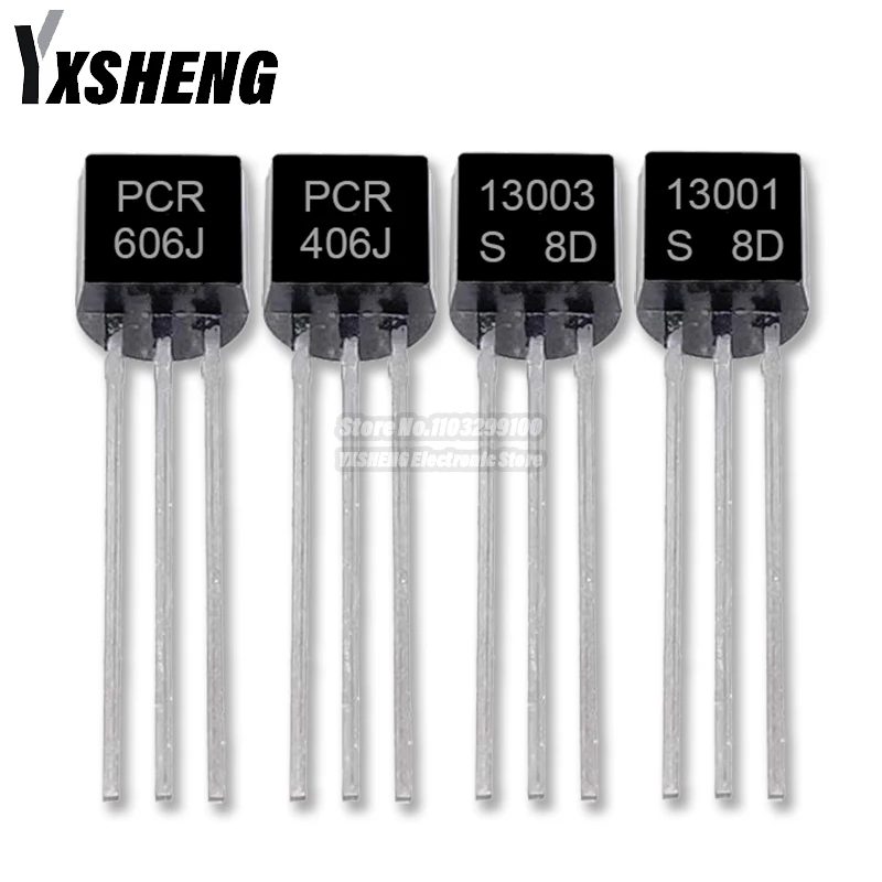 50PCS PCR406J PCR606J MJE13001 MJE13003 13001 13003 TO-92 Triode Transistor PCR606 PCR406 606J 406J