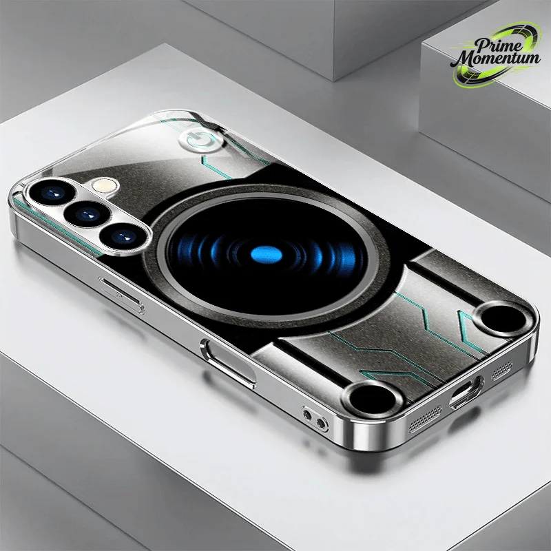 Silver Electroplated Glass Phone Case with Metal Lens Design,  for Samsung Galaxy S26/S25/S24/S23/S22/S21/A35/A34/A50/A56