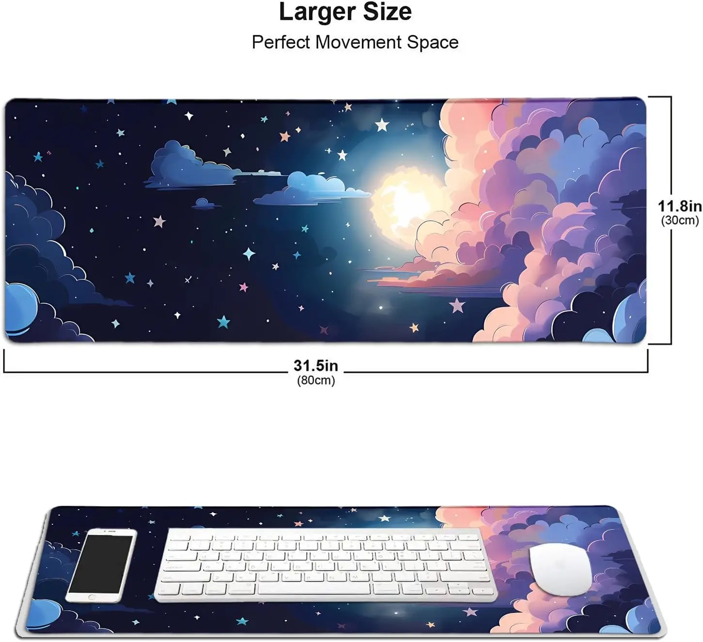 

Large Mouse Pad 300x800x3MM Non-Slip Rubber Base Mousepad Computer Desk Pad Mat Gaming Accessories for Office Desktop Extended
