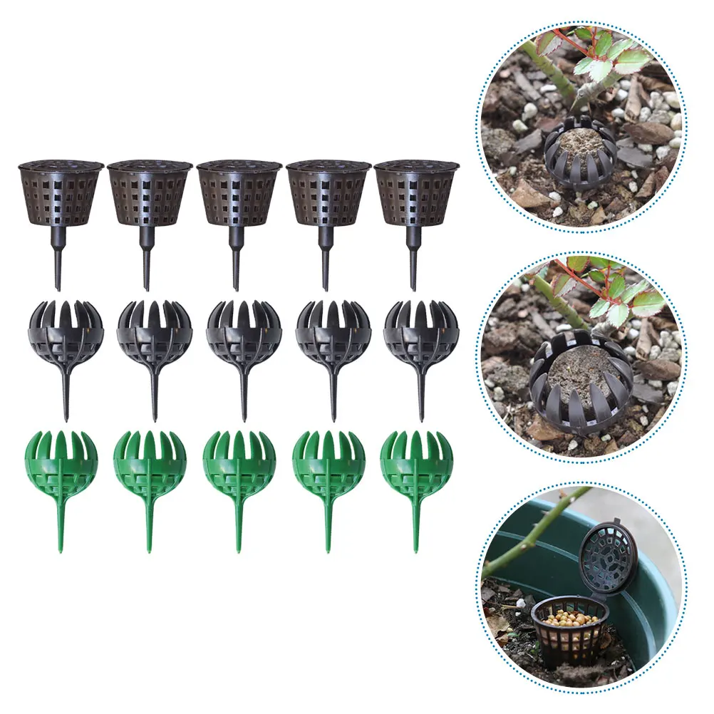 

15pcs Box Planting Container Gardening Accessory Durable Plastic Bonsai Basket Holder Soil Insertion Protection Tip