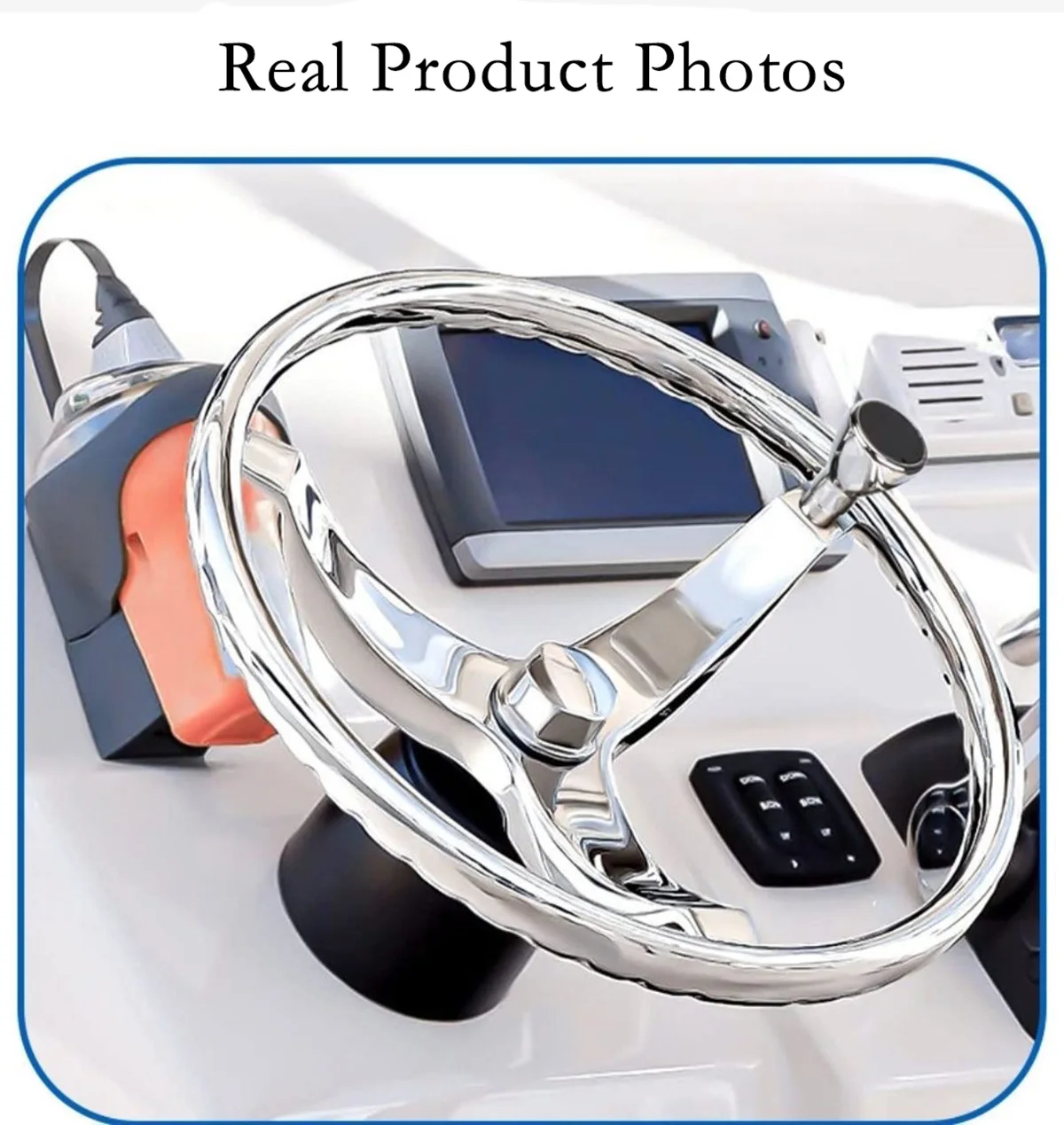 Premium Stainless Steel Marine Steering Wheel, Heavy-Duty Yacht & Sea Fishing Universal Boat Helm Wheel image 6