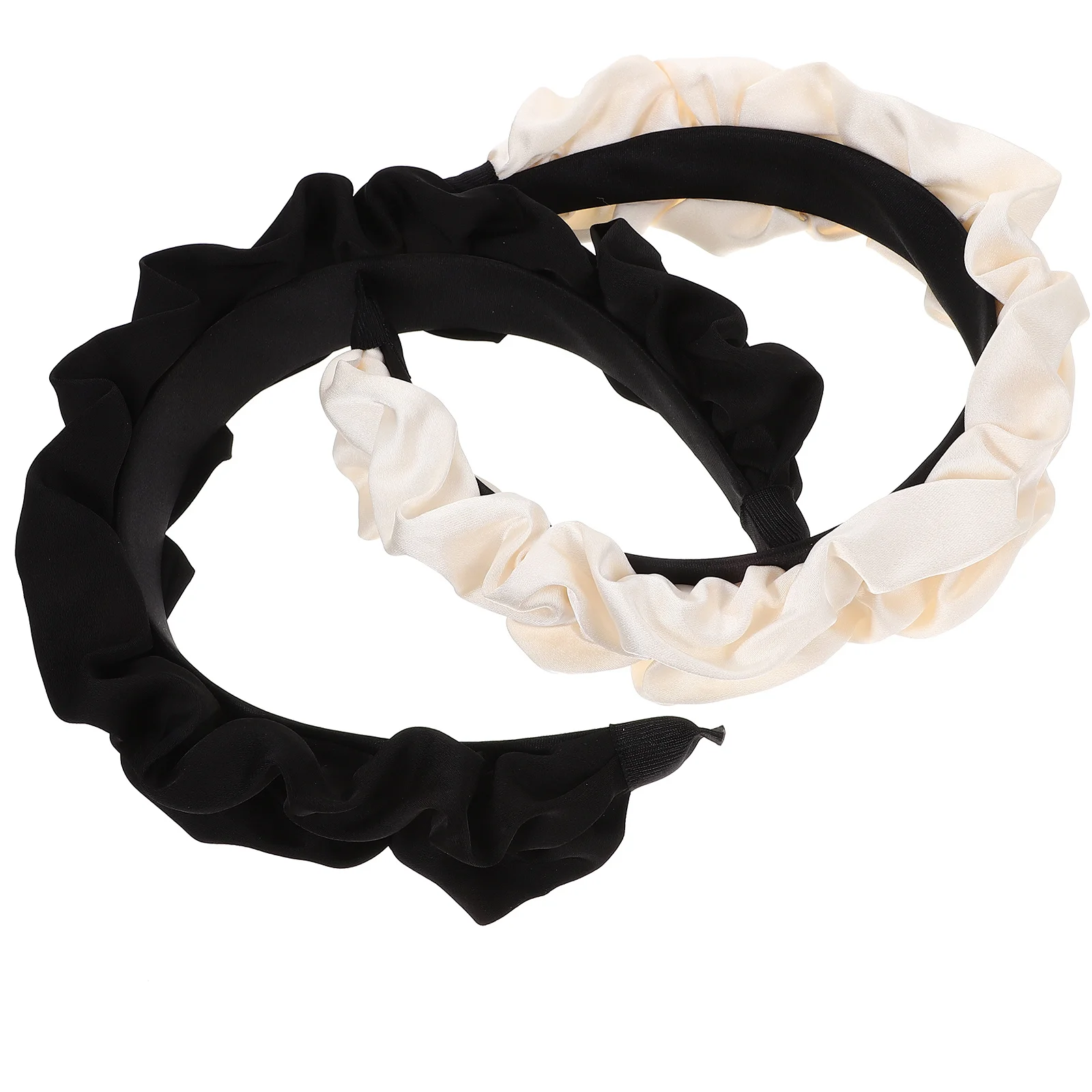 2 pçs grande arco bandana cetim plissado faixa de cabelo larga para mulheres decorativo rosto lavagem acessório de cabelo moda elegante olhar elegante