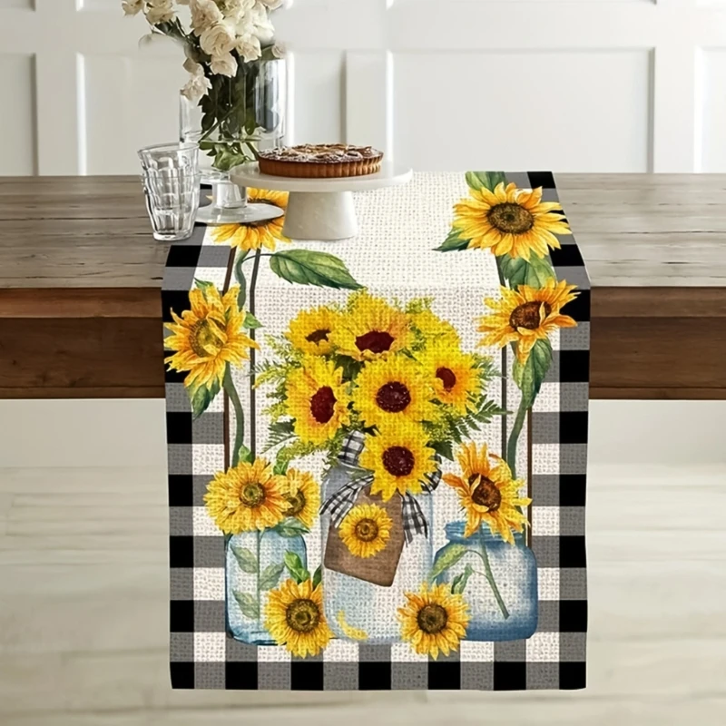 Cactus Sunflower Lavender Watermelon Table Runner Seasonal Spring Kitchen Dining Table Decor Indoor Holiday Easter Home Decor