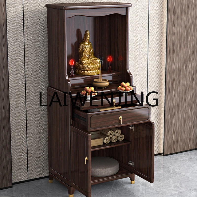 

RWJ Buddha Niche Purple Gold Ebony Incense Burner Table Buddha Shrine Clothes Closet Altar High Cabinet Buddha Cabinet