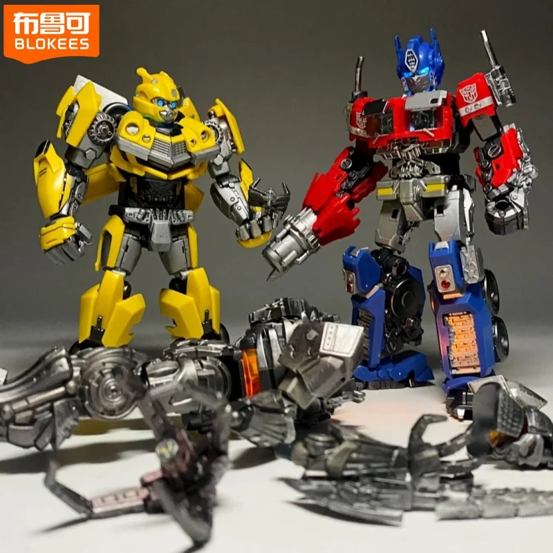 BLOKEES Transformers Optimus Prime Bumblebee Genuine Captain Orangutan Assembly Model Toys Battle Damage Beyond Edition Gifts