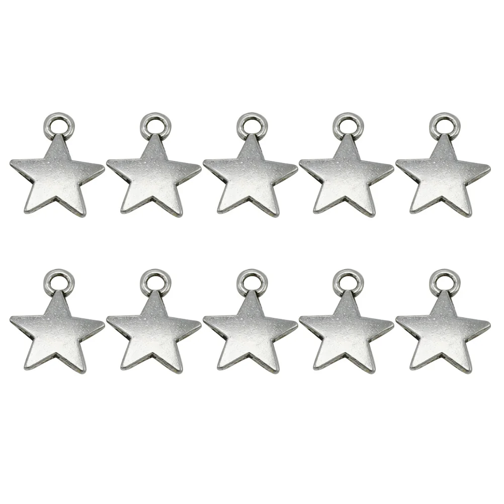 

100Pcs Alloy Pentagram Pendant Finish DIY Jewelry Making Charms for Necklace Earrings Anklet Cellphone Decoration