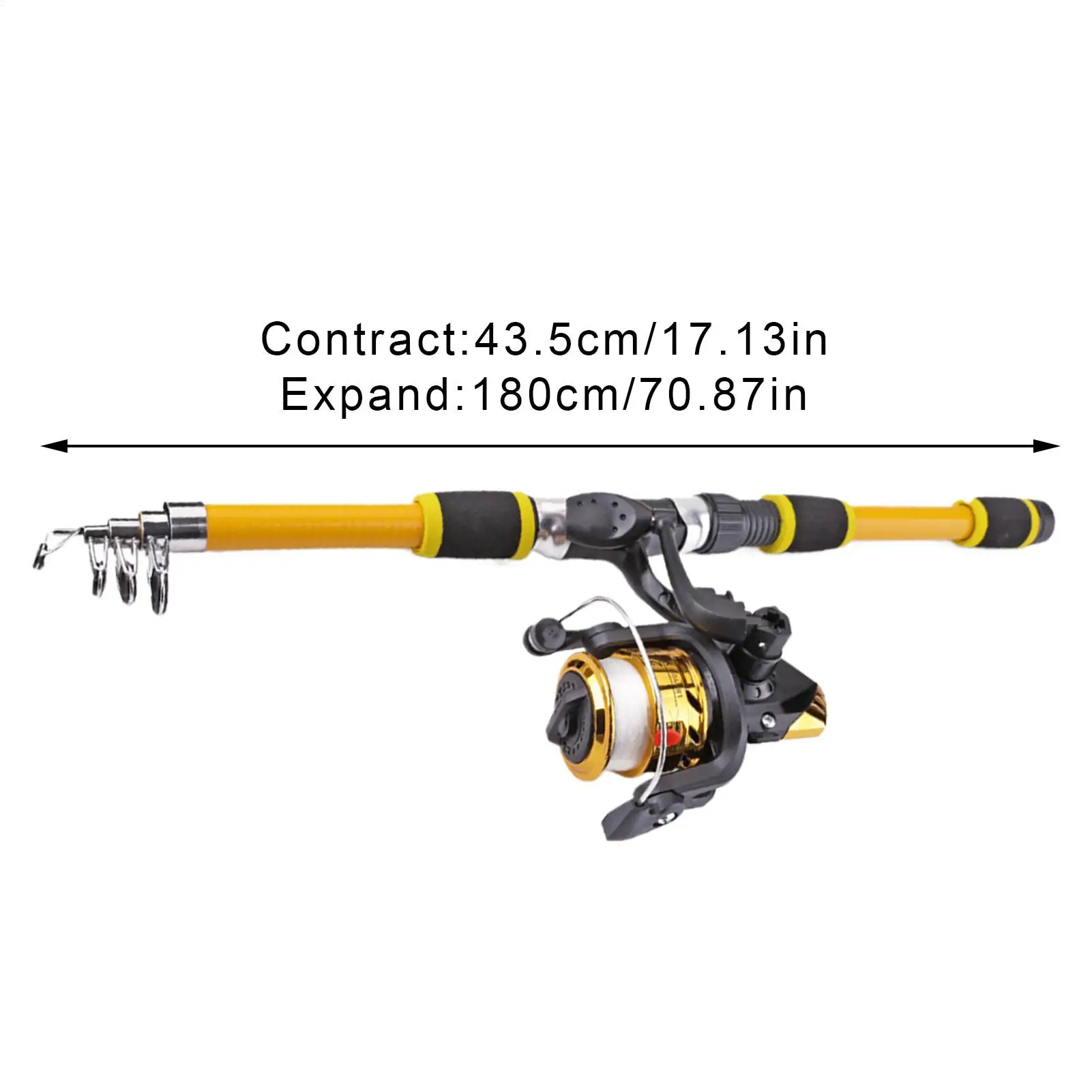 子供用携帯式伸縮釣り竿 71インチ、初心者向けポールとリールセット、海水、旅行、カヤック、ボート、サーフィン用