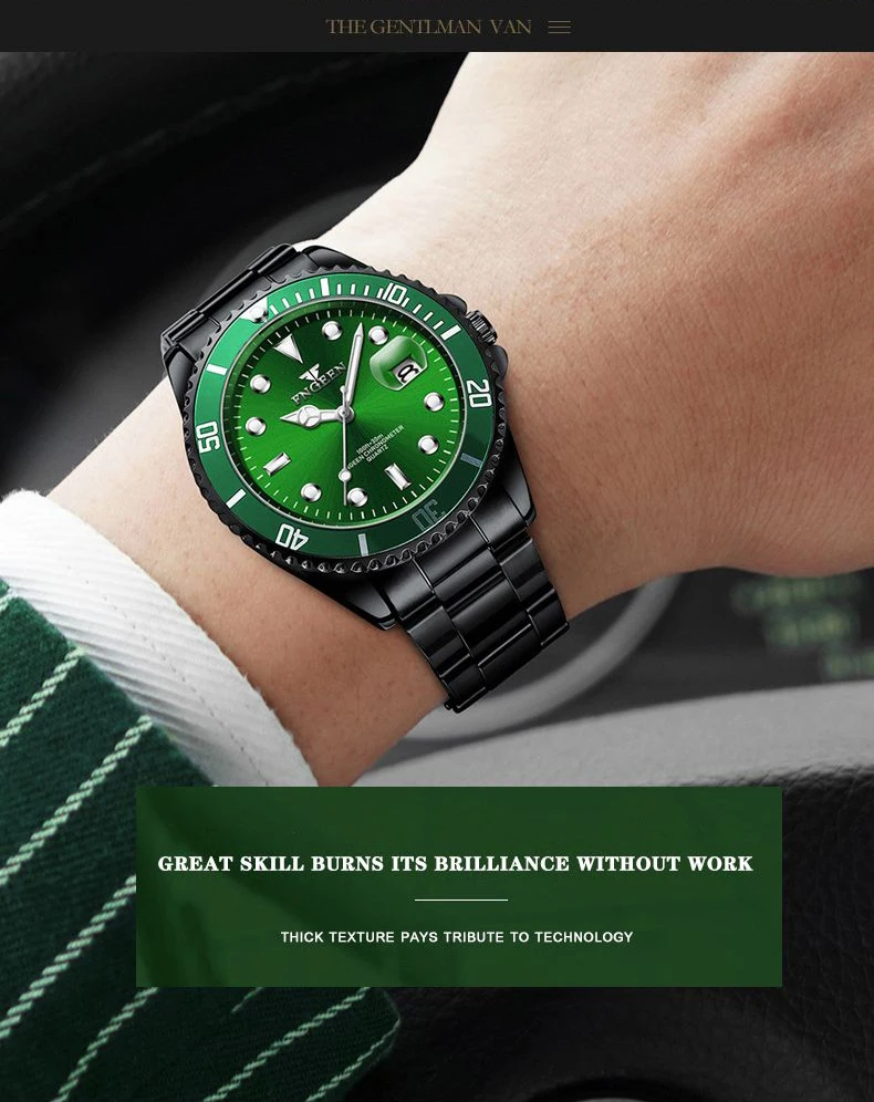 BINBOND Quartz Watches For Couples And Friends Orginal Design Auto Date Stainless Steel Durable Men's Watch Luxury Reloj