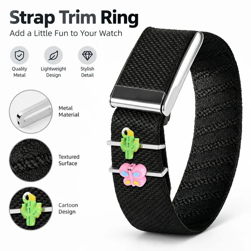 Metal Watch Strap Decorative Ring Cartoonish Jewelry Items Watchband Charms Ornament Strap Slide Charm for Whoop 5.0/5.0 MG/4.0