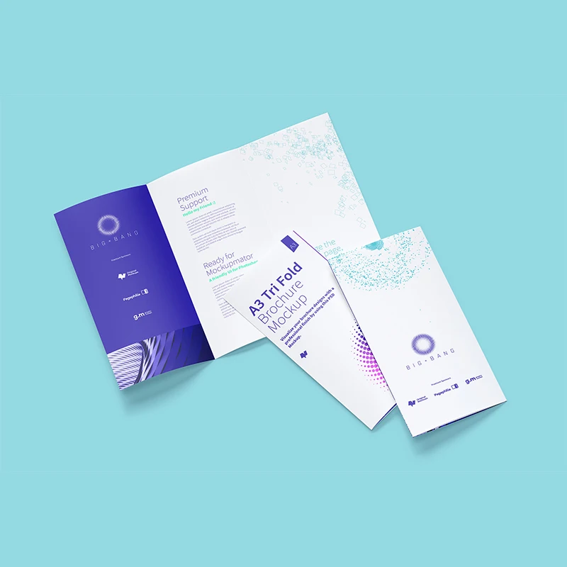 Customized A4 Size 128g Coated Paper Brochure 285*210mm Trifold Flyer Booklet  Catalog Brochure Magazine Printing Services